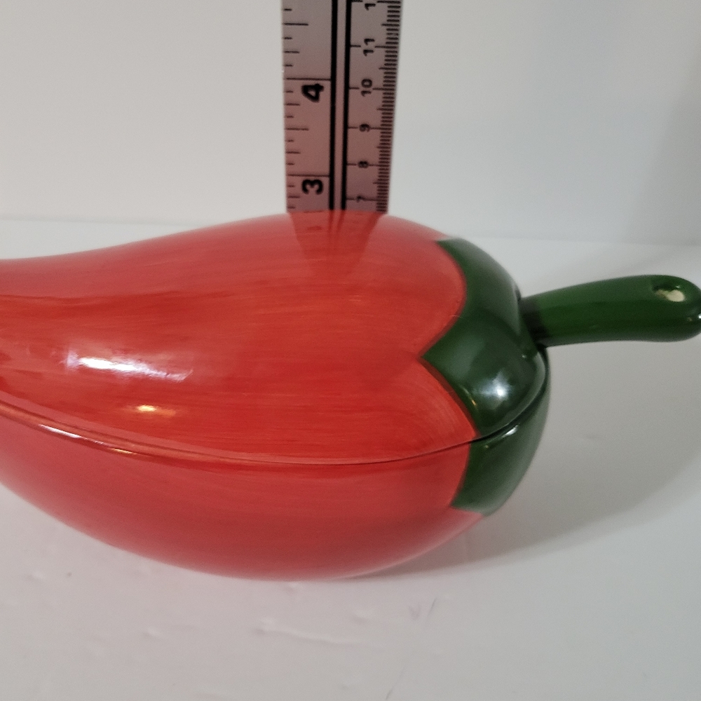 Chili Pepper Salsa Dip Bowl with Spoon - Picture 7 of 10